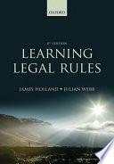 Learning Legal Rules 8th Edition Holland James Webb Julian