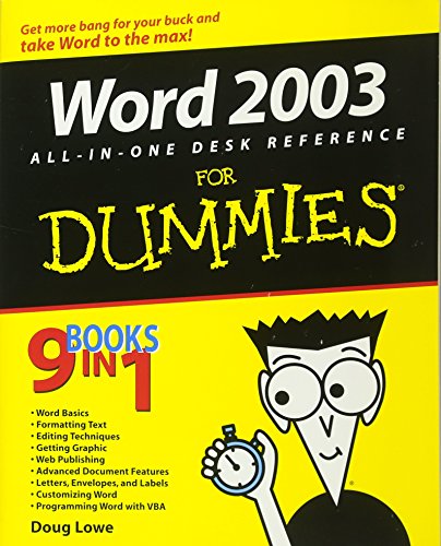 Word 2003 Allinone Desk Reference For Dummies Doug Lowe
