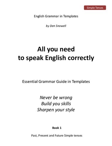 All You Need To Speak English Correctly Quick Visual Reference Guide Den Snowell