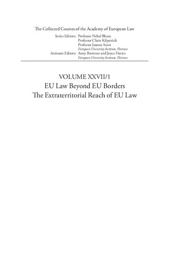 Eu Law Beyond Eu Borders The Extraterritorial Reach Of Eu Law Marise Cremona Editor