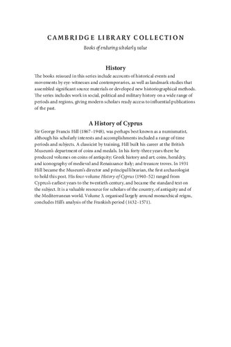 A History Of Cyprus Volume 3 Reissue George Hill