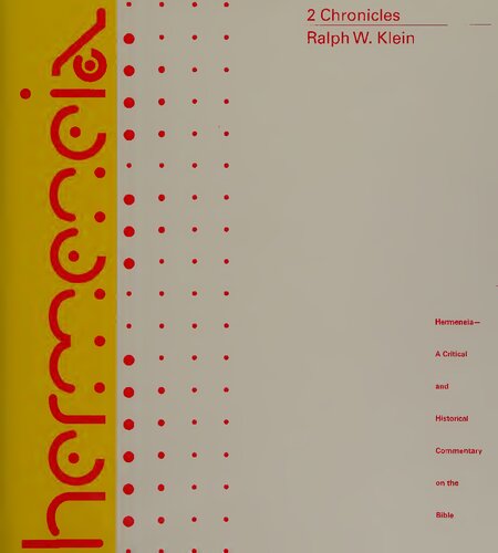 2 Chronicles A Commentary Ralph W Klein Paul D Hanson Editor
