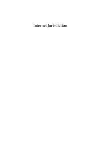 Internet Jurisdiction Law And Practice Julia Hrnle