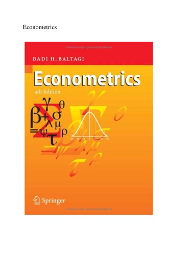 Econometrics Badi H Baltagi