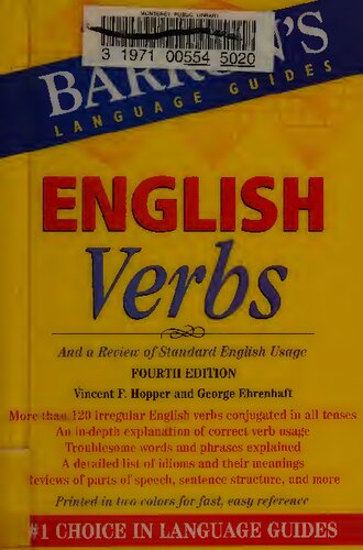 English Verbs Barrons Verb And A Review Of Standard English Usage 4th Edition Vincent F Hopper