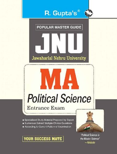 Jnu Ma Political Science Entrance Exam Guide Rph Editorial Board