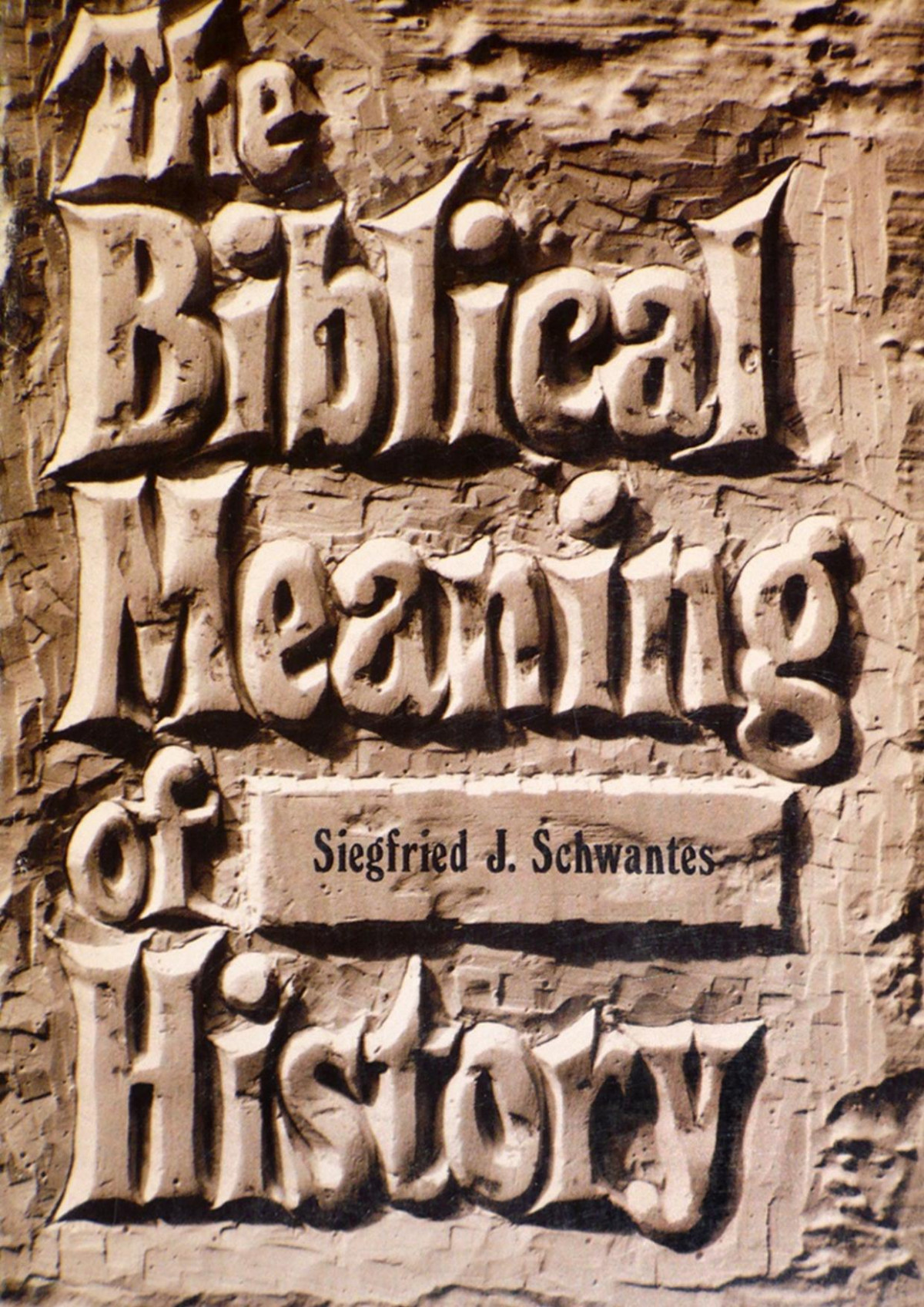 The Biblical Meaning Of History Siegfried J Schwantes