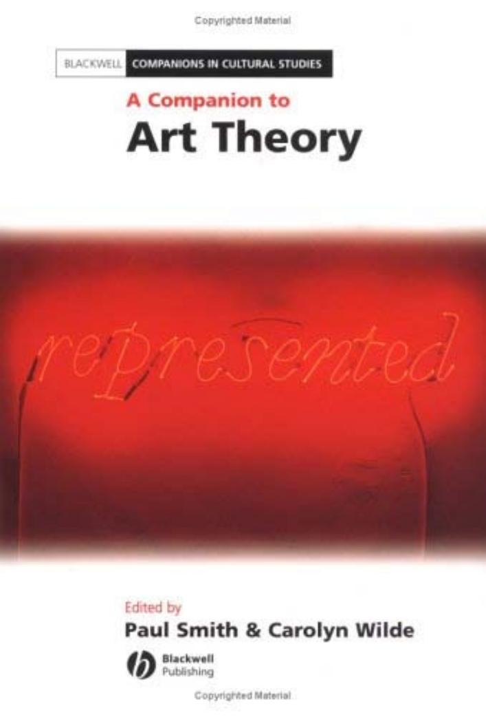A Companion To Art Theory New Edition Paul Smith Carolyn Wilde