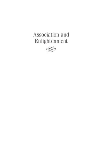 Association And Enlightenment Scottish Clubs And Societies 17001830 Mark C Wallace Jane Rendall