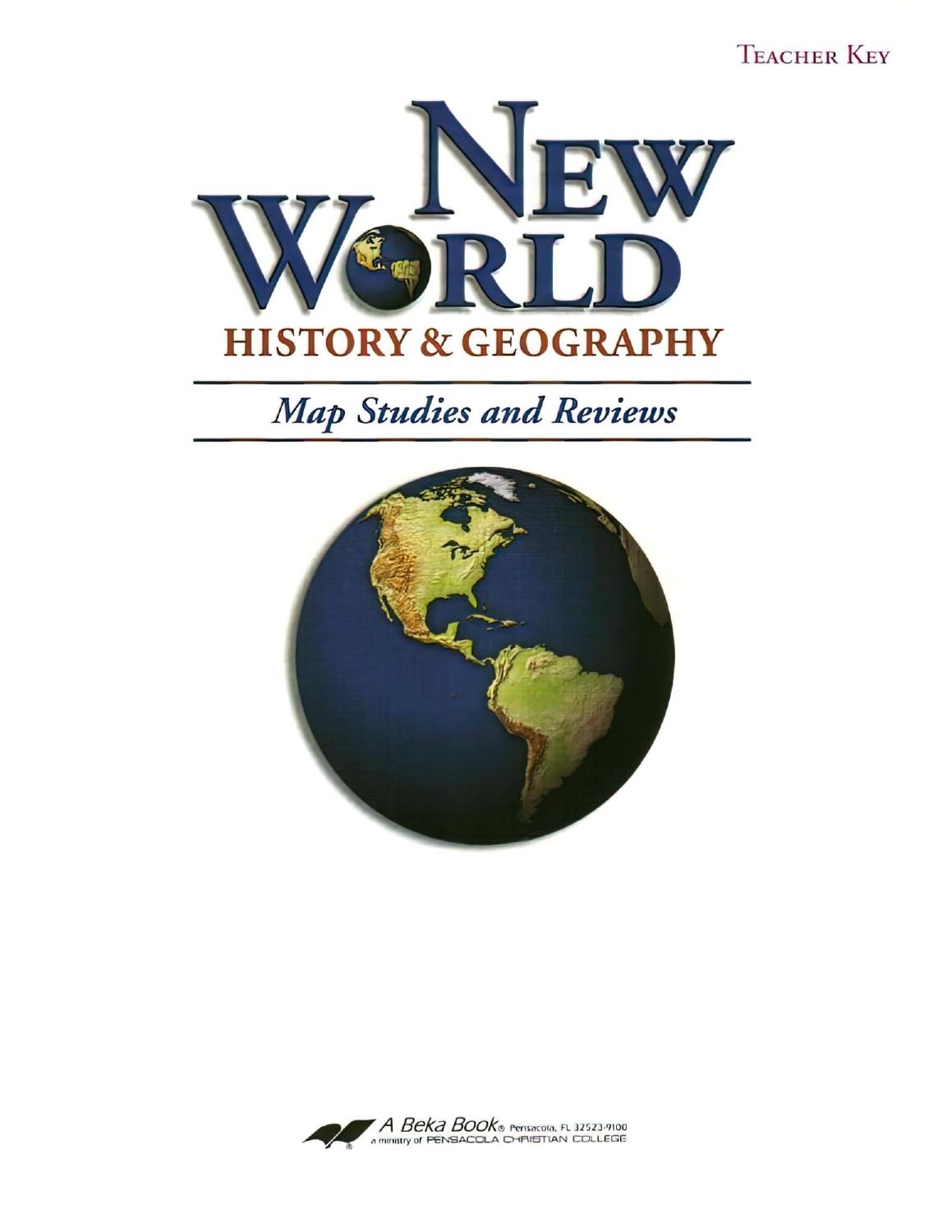 New World History Geography Map Studies Review Key 3rd Ed Grade 6 3rd C Pendley