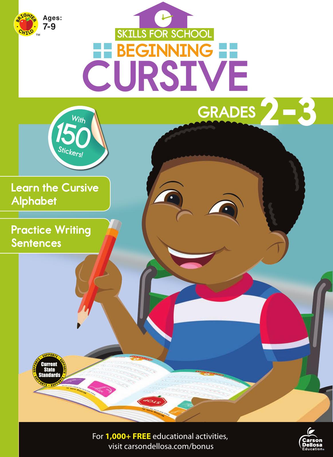 Skills For School Beginning Cursive Brighter Child Carsondellosa Publishing Child