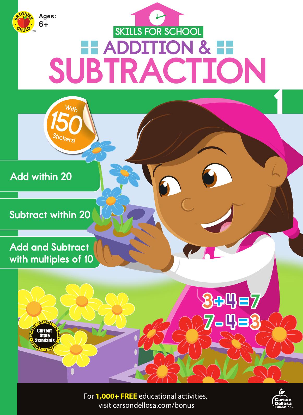Skills For School Addition And Subtraction 1 Brighter Child Carsondellosa Publishing Child