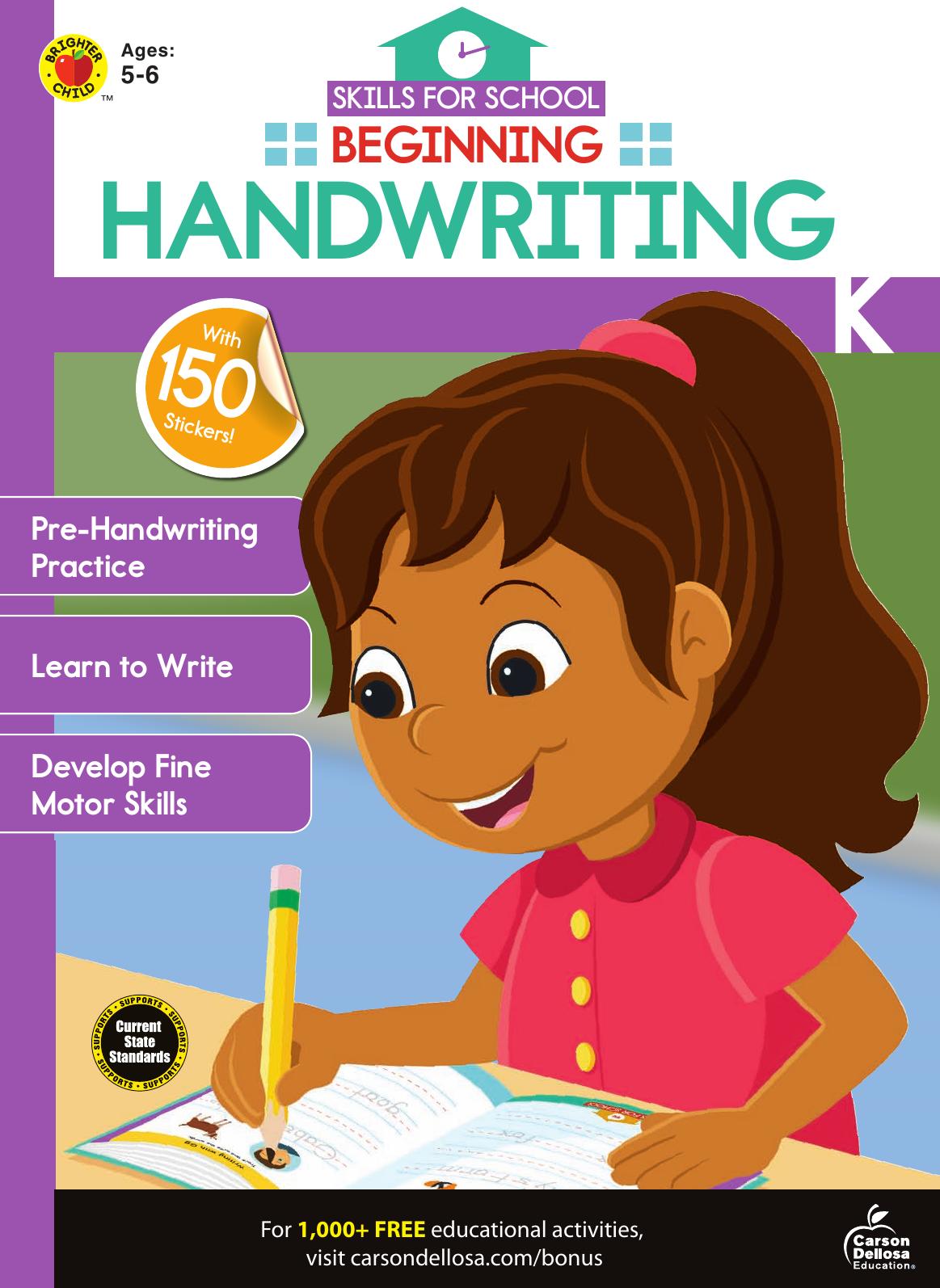 Skills For School Beginning Handwriting Ages 56 K Brighter Child