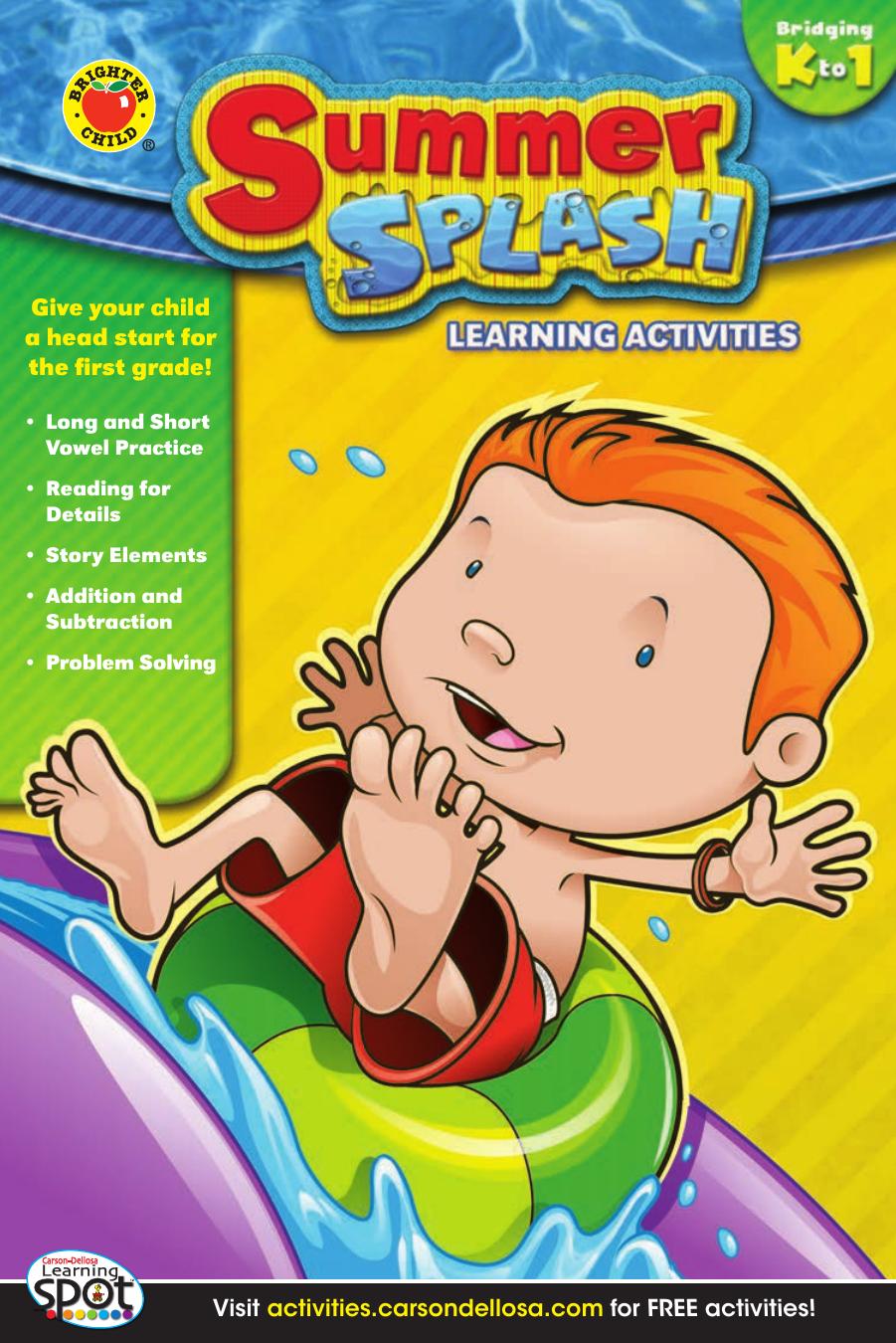 Summer Splash Learning Activities Grades K 1 Brighter Child Carsondellosa Publishing Child
