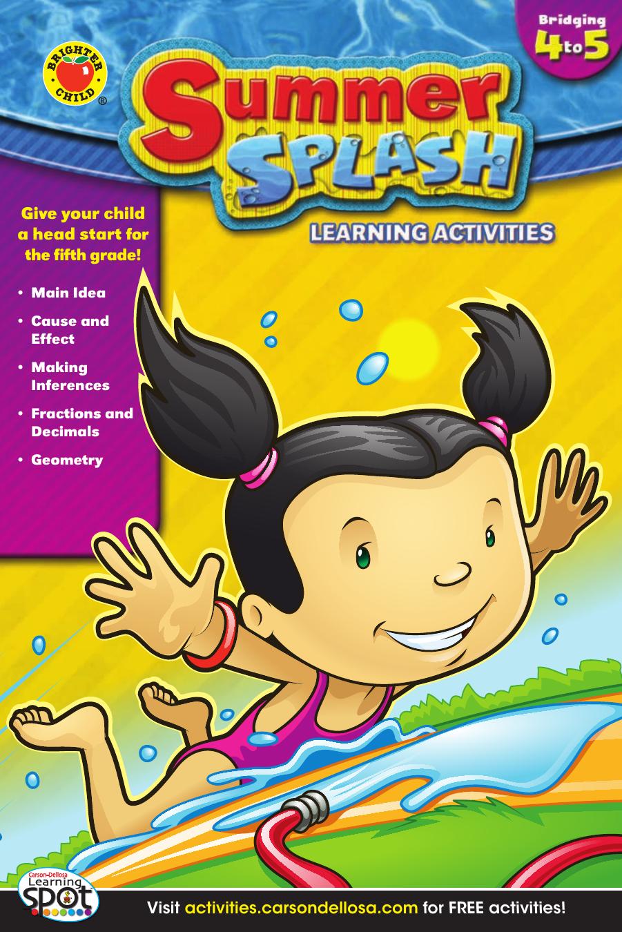 Summer Splash Learning Activities Grades 4 5 Brighter Child Carsondellosa Publishing Child