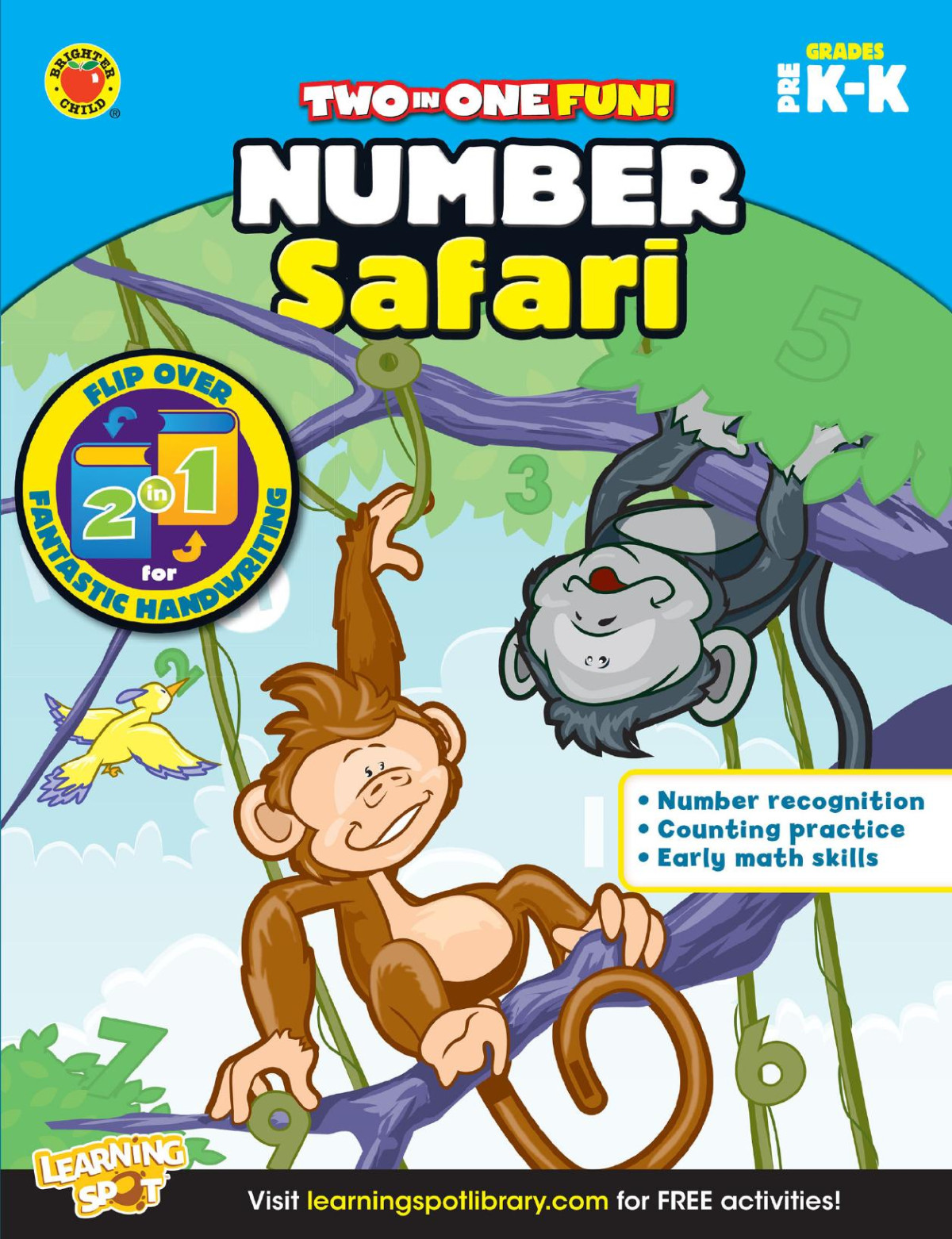 Two In One Fun Number Safari Fantastic Handwriting Grades Pk K Brighter Child