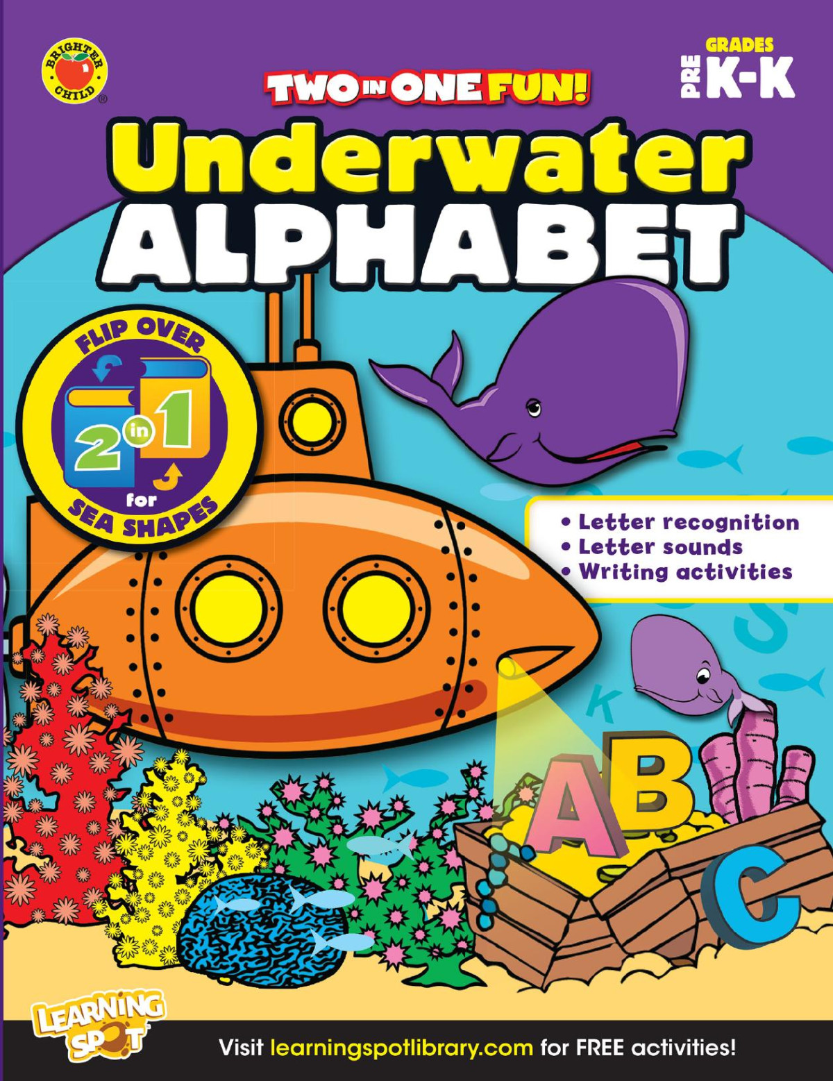 Two In One Fun Underwater Alphabet Sea Shapes Grades Pk K Brighter Child