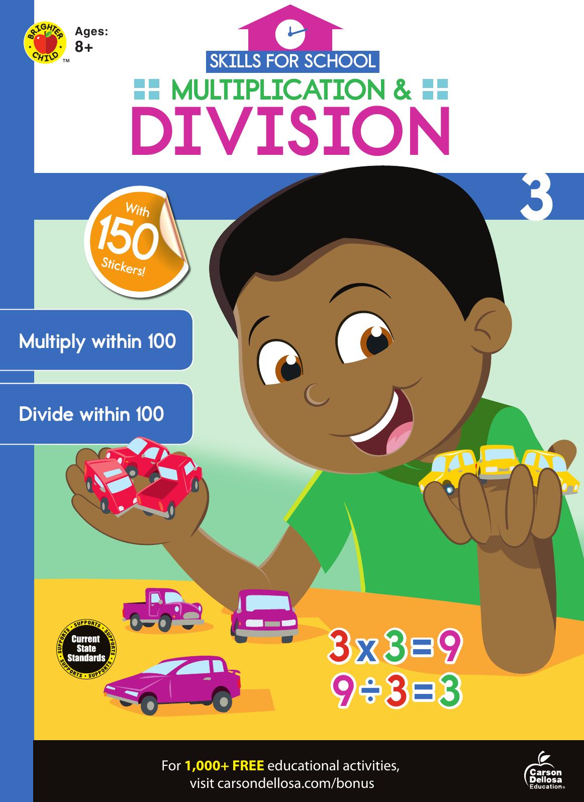 Skills For School Multiplication Division 3 Brighter Child Carsondellosa Publishing Child