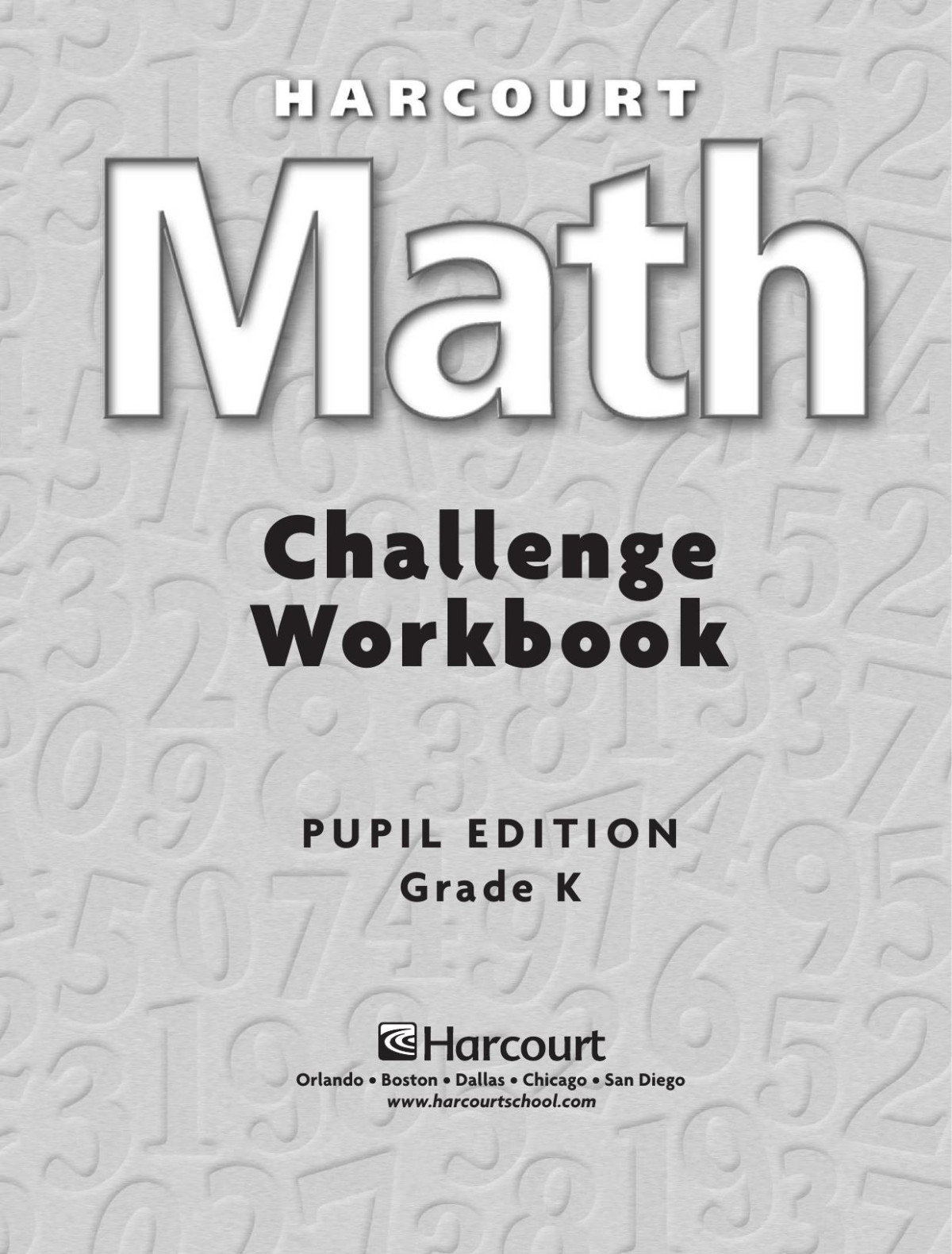 Math Challenge Workbook Grade K Pupil Edition Houghton Mifflin Harcourt