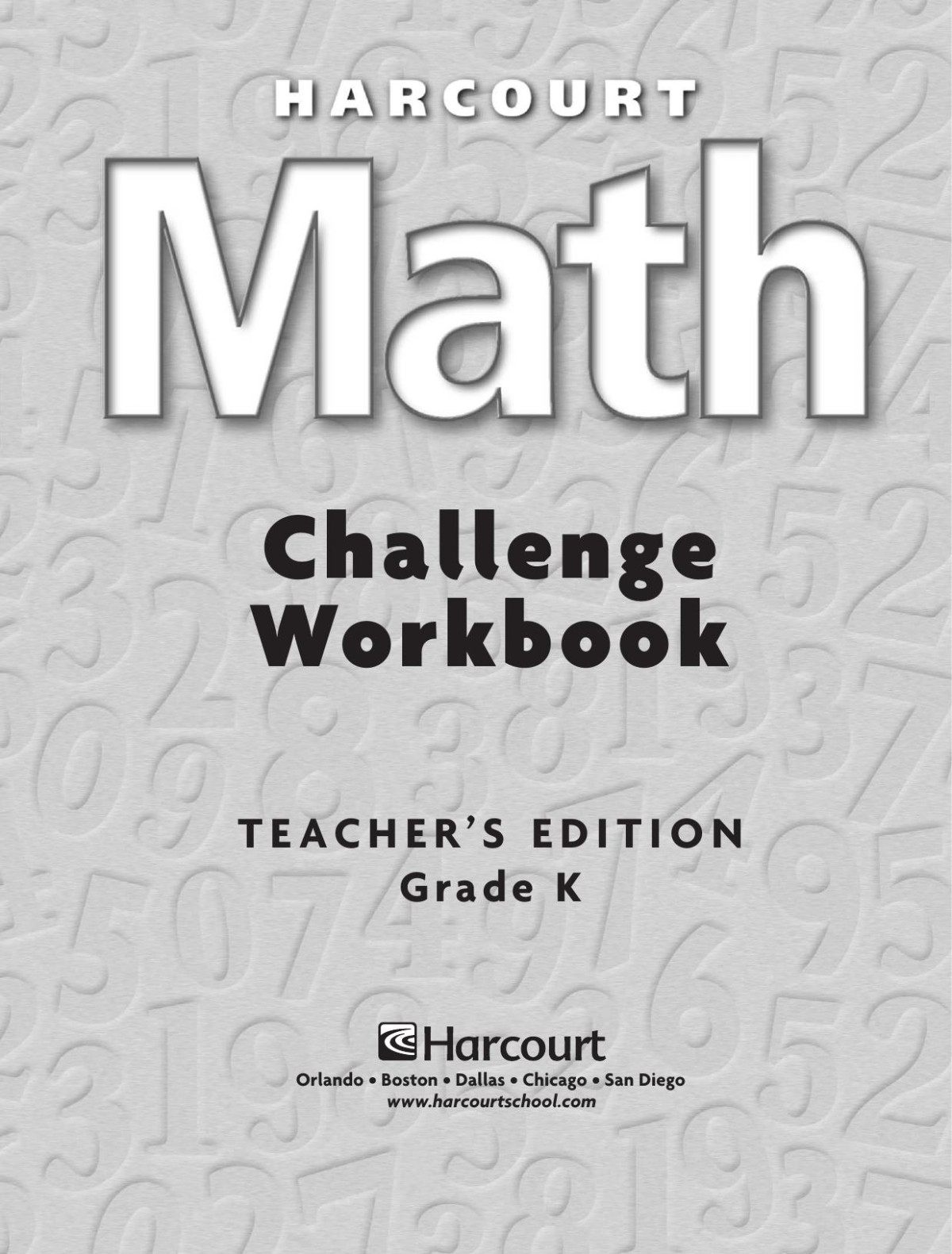 Math Challenge Workbook Grade K Teachers Edition Houghton Mifflin Harcourt