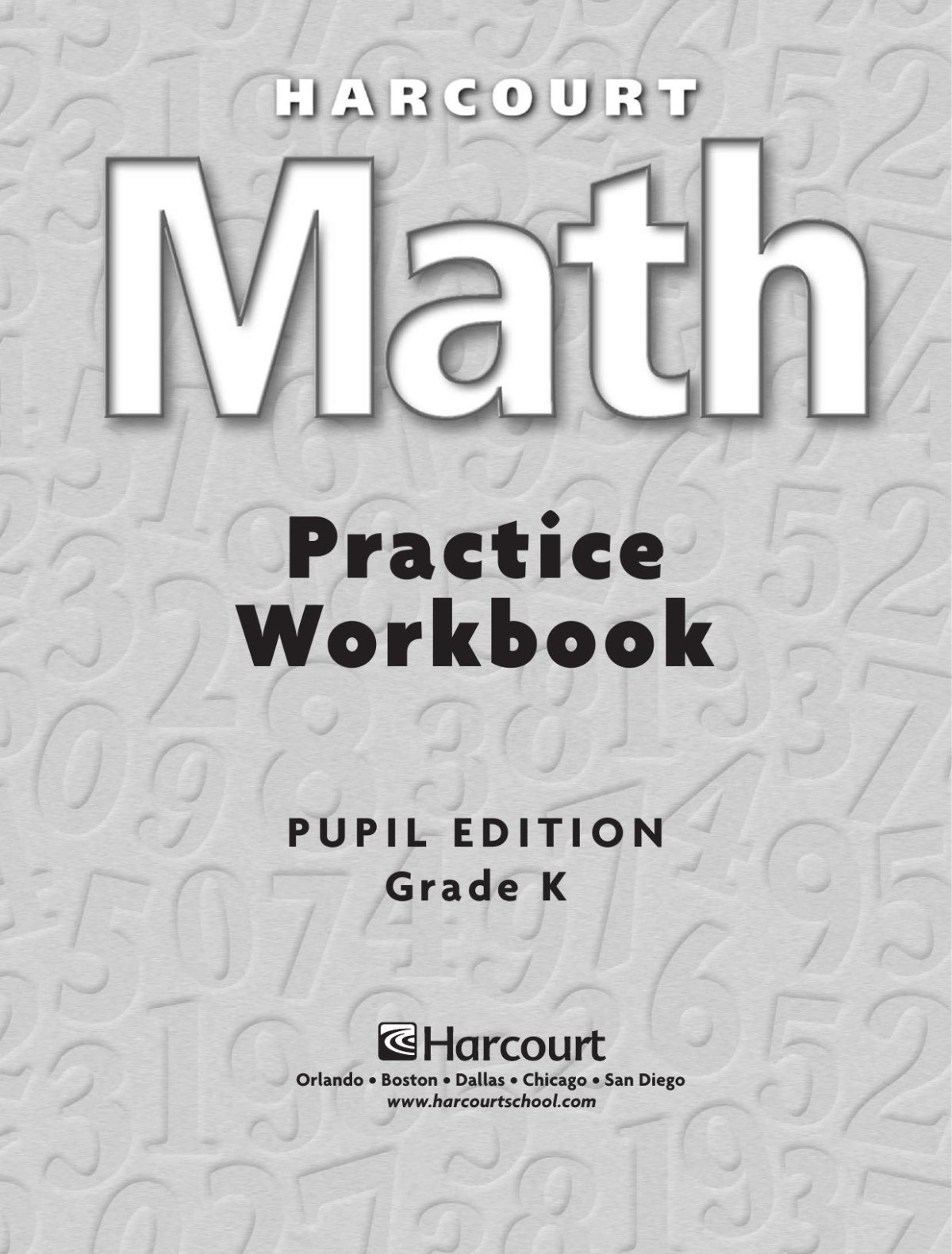 Math Practice Workbook Grade K Pupil Edition Houghton Mifflin Harcourt