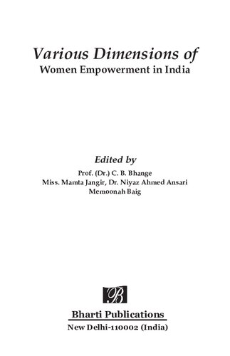 Various Dimensions Of Women Empowerment In India First Cb Bhange