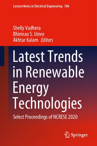 Latest Trends In Renewable Energy Technologies Select Proceedings Of Ncrese 2020 Shelly Vadhera Bhimrao Sumre Akhtar Kalam