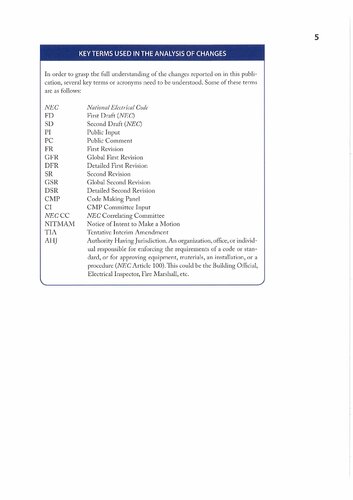 Analysis Of Changes Nec2020 2020th Edition International Association Of Electrical Inspectors Iaei