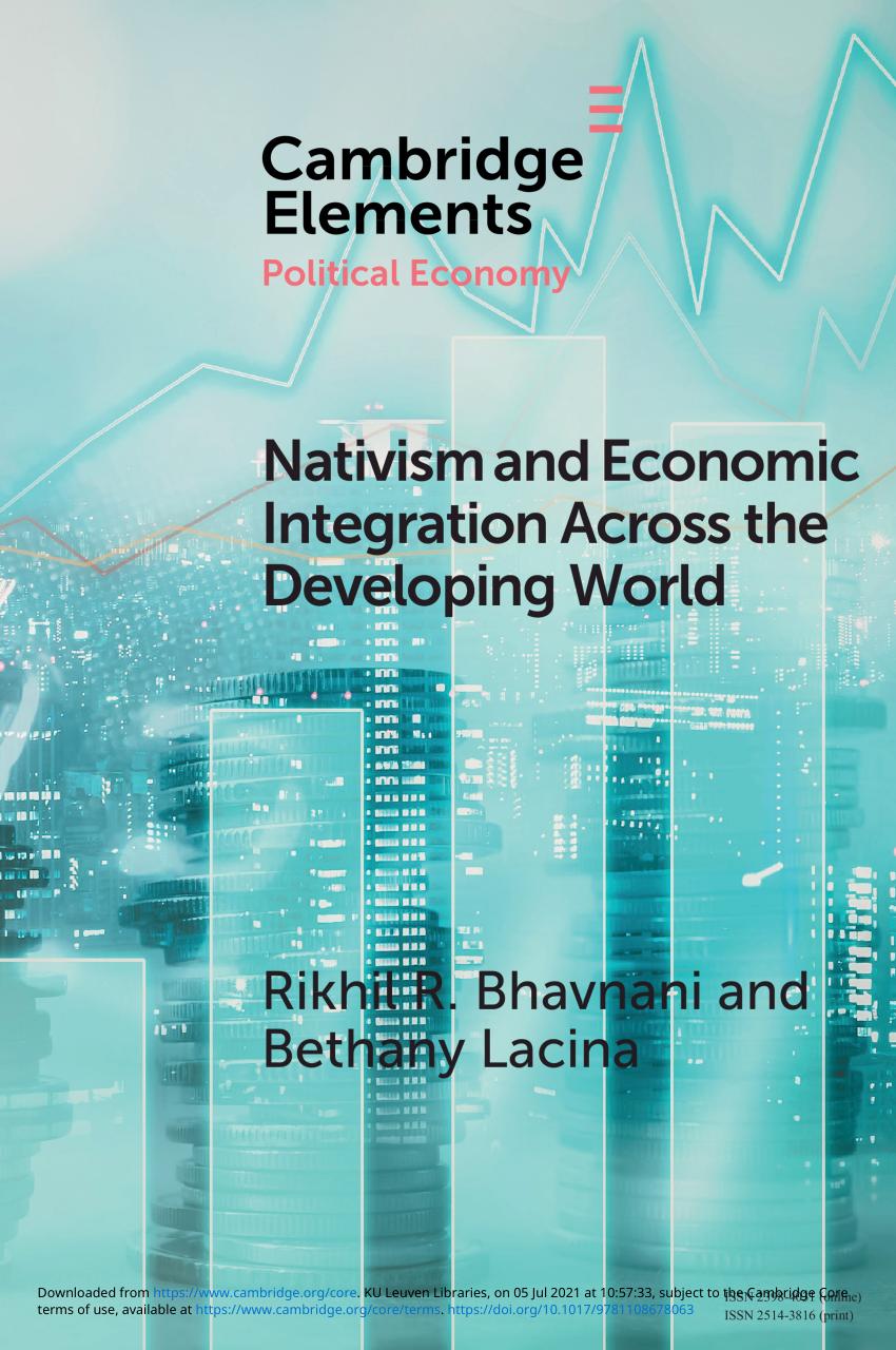 Nativism And Economic Integration Across The Developing World Rikhil R Bhavnani And Bethany Lacina