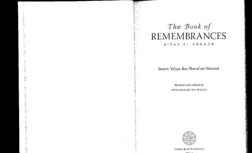 Book Of Remembrances Kitab Aladhkar Muhammad Isa Waley