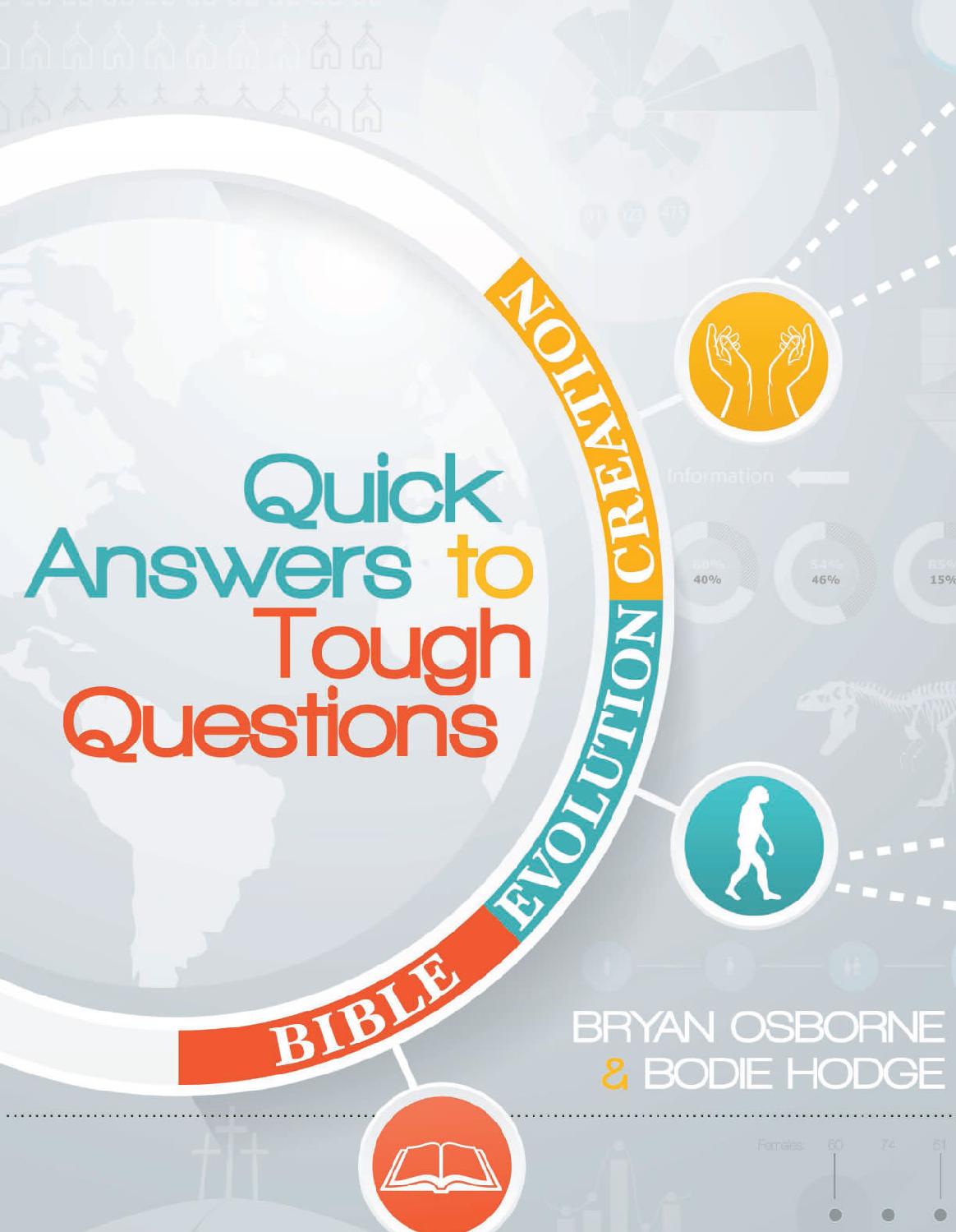 Quick Answers To Tough Questions Bodie Hodge Bryan Osbourne Hodge