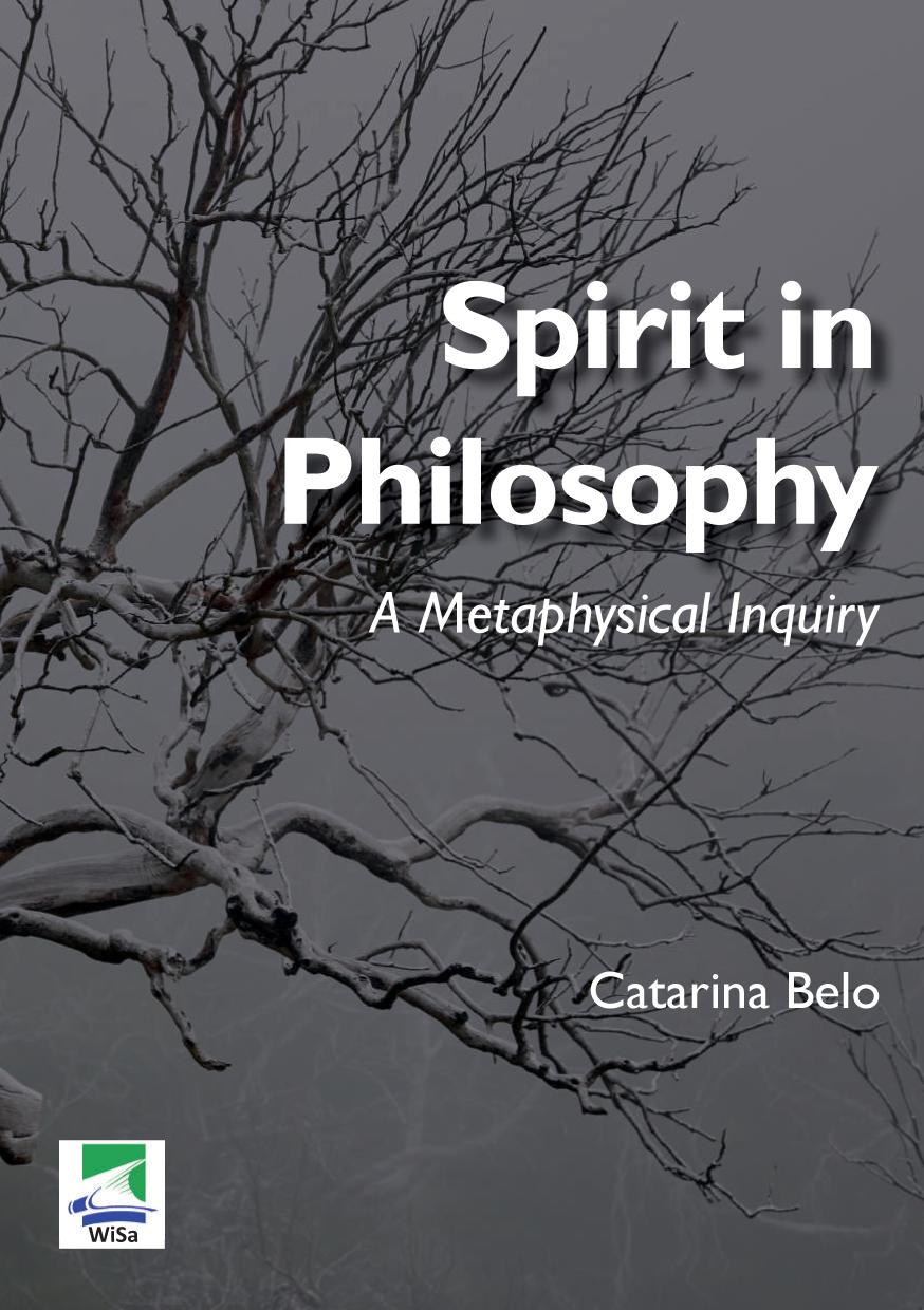 Spirit In Philosophy A Metaphysical Inquiry Catarina Belo