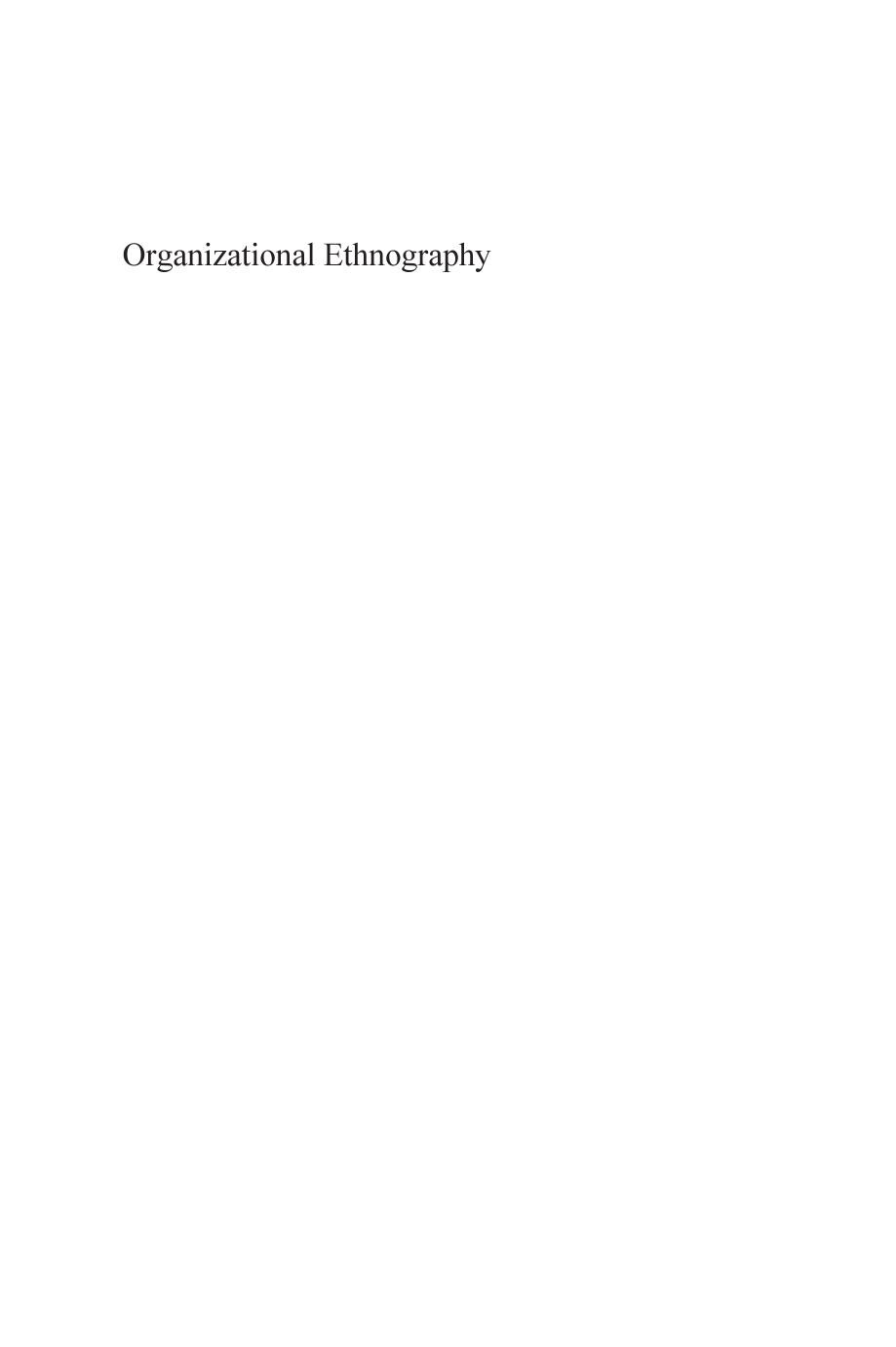 Organizational Ethnography Monika Kostera And Nancy Harding