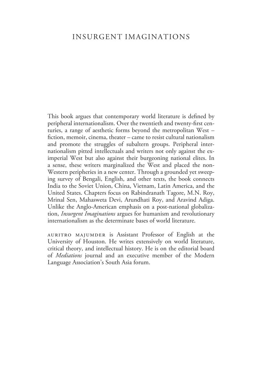 Insurgent Imaginations World Literature And The Periphery Auritro Majumder