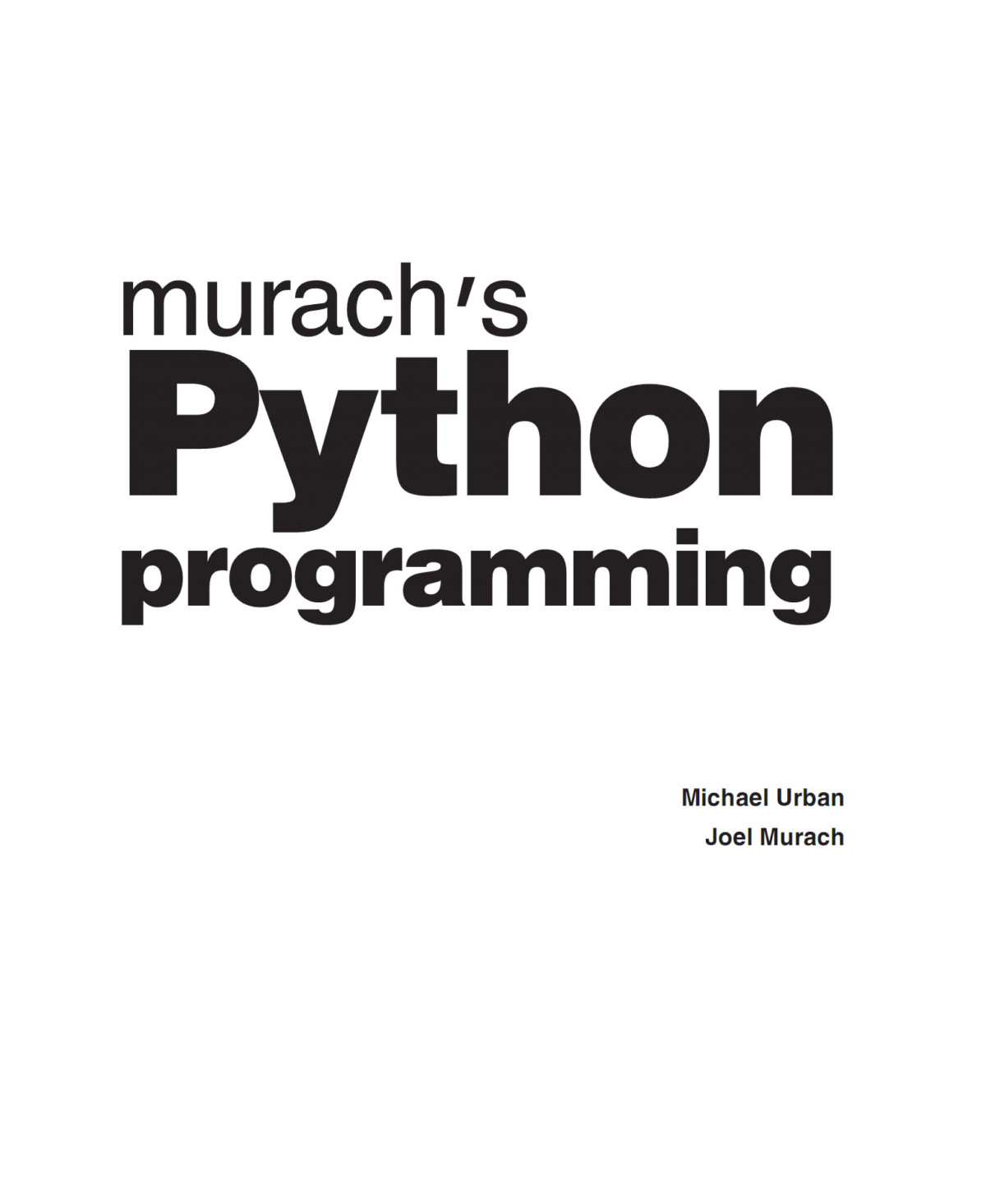 Murachs Python Programming Joel Murach