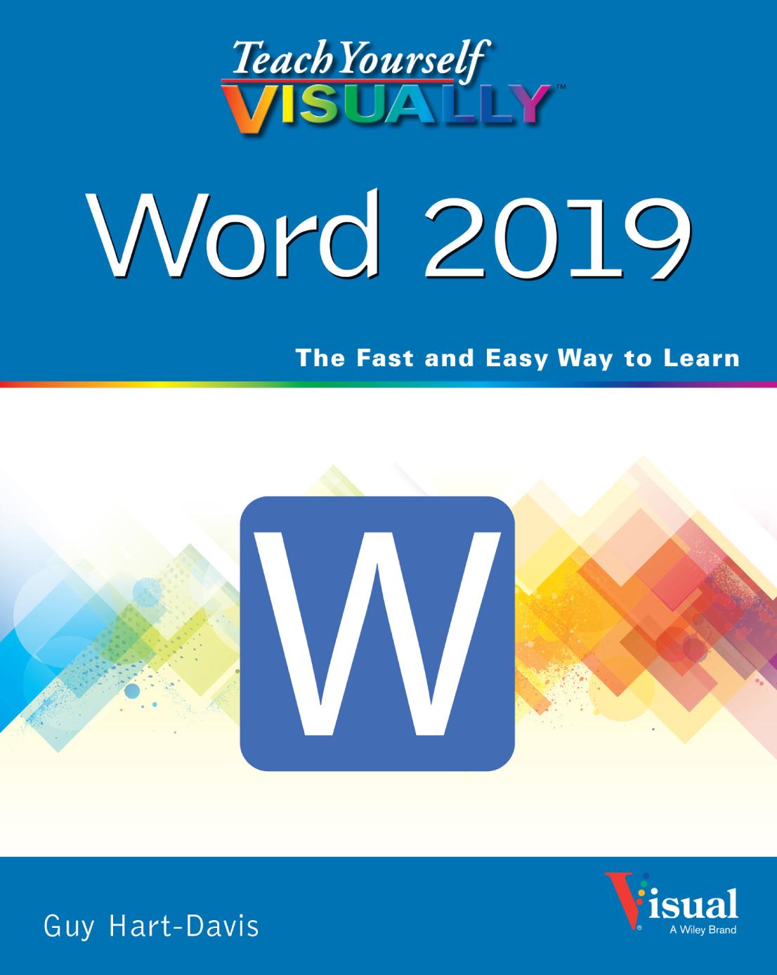 Teach Yourself Visually Word 2019 1st Edition Guy Hartdavis
