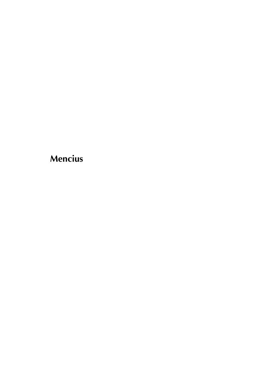Mencius Contexts And Interpretations Alan Kl Chan