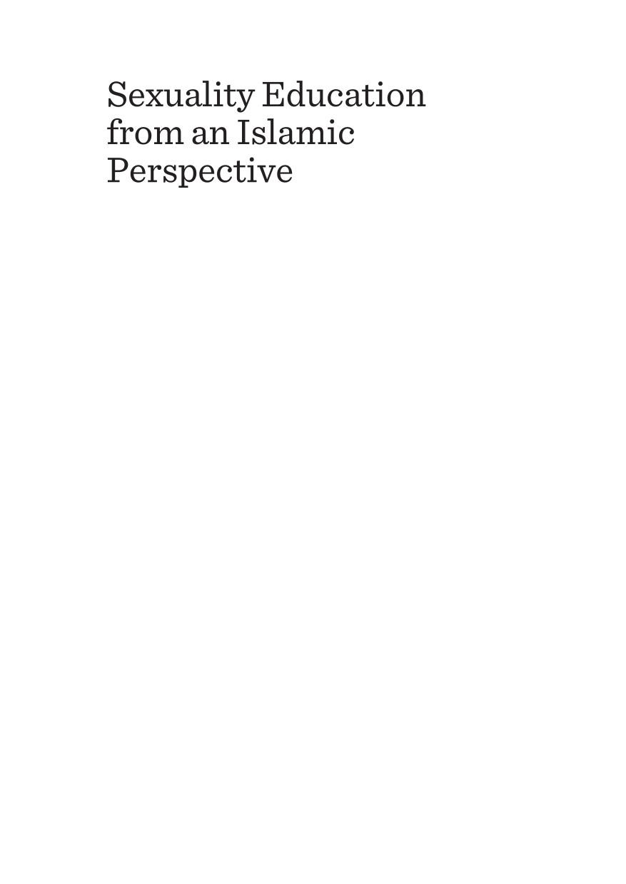 Sexuality Education From An Islamic Perspective Muhammad Aftab Khan