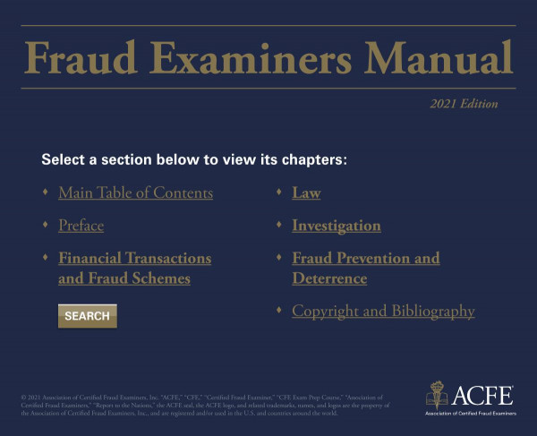 Fraud Examiners Manual 2021th Edition Acfeexam Manual