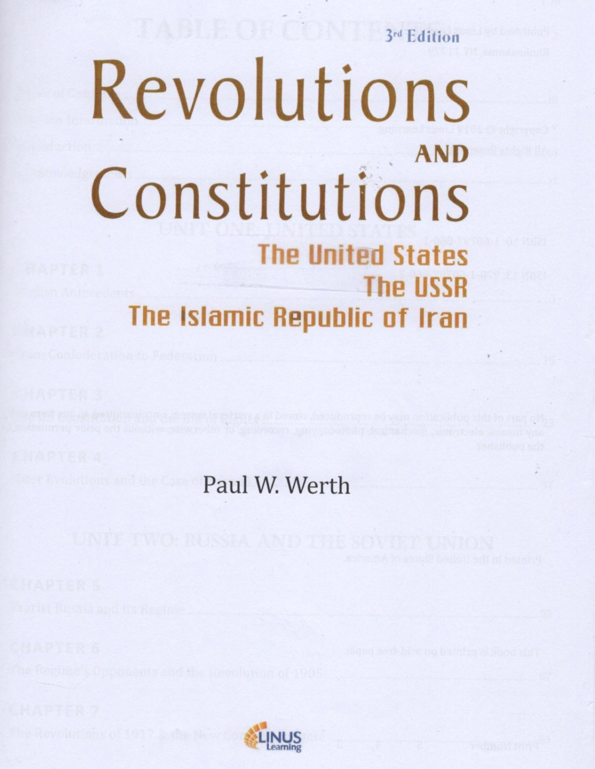 Revolutions And Constitutions The United States The Ussr The Islamic Republic Of Iran 3rd Edition Paul W Werth