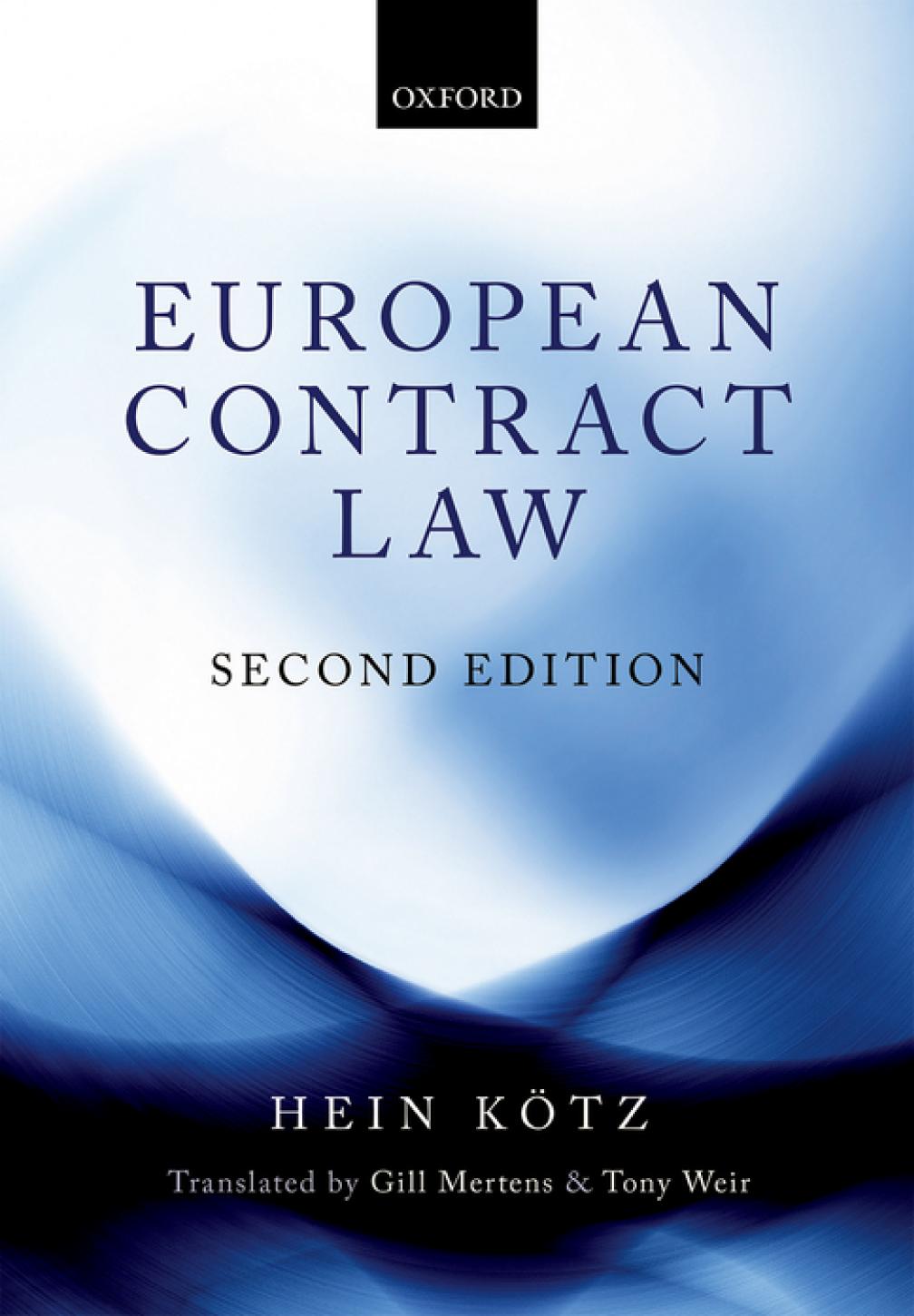 European Contract Law 2nd Edition Hein Ktz Gill Mertens Tony Weir