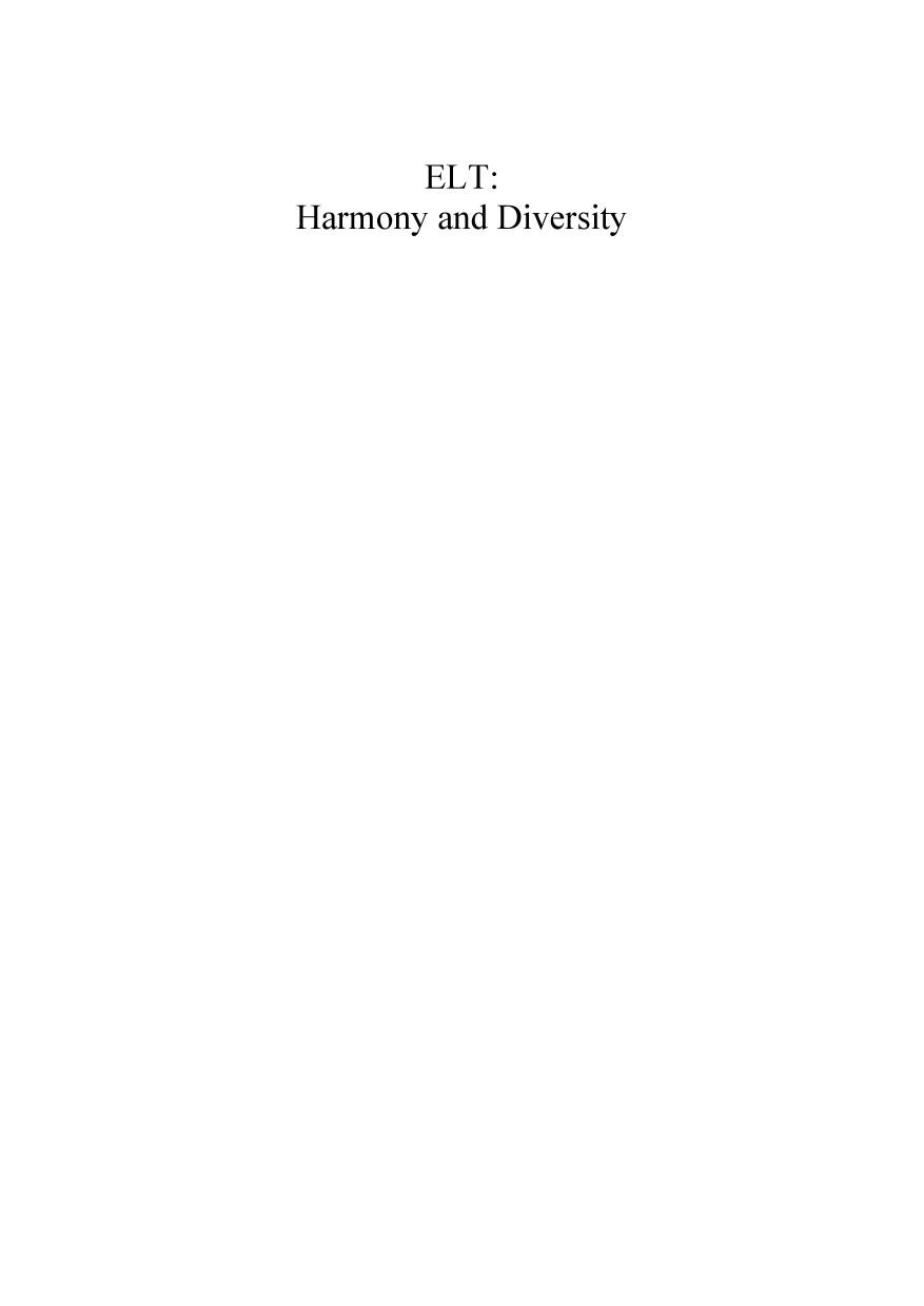 Elt Harmony And Diversity Christoph Haase Natalia Orlova