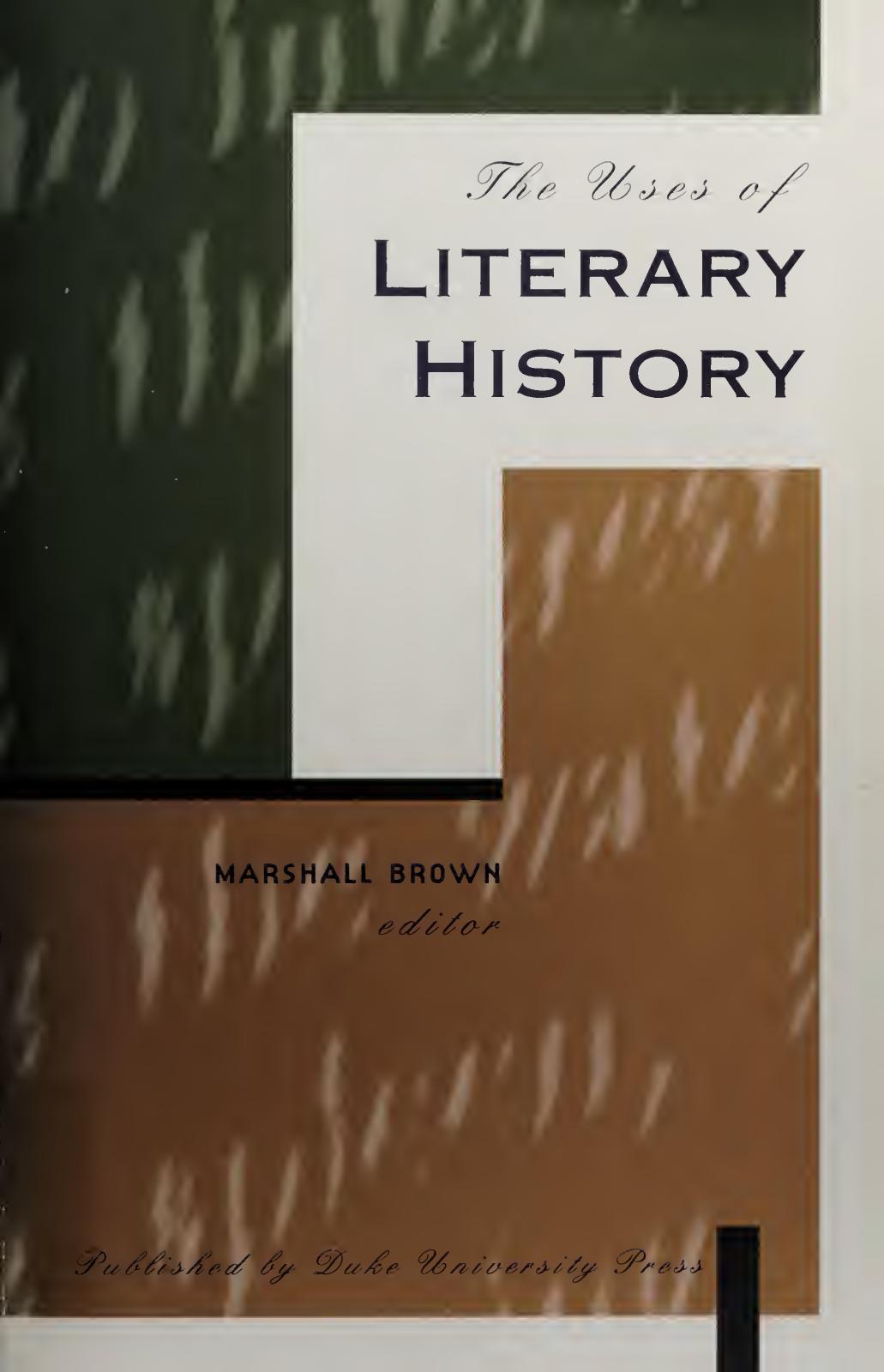 Uses Of Literary History Marshall Brown