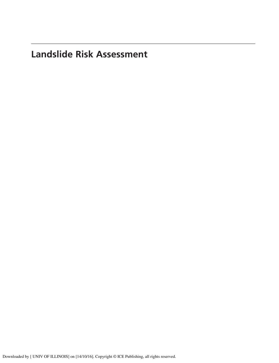 Landslide Risk Assessment 2nd Edition E Mark Lee David Jones