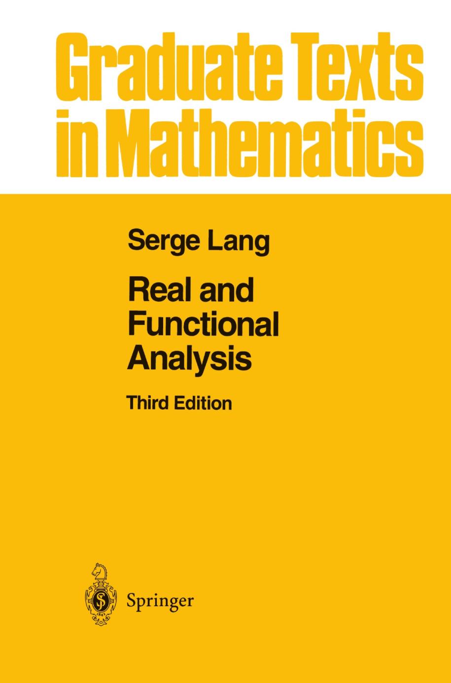 Real And Functional Analysis 3rd Edition Serge Lang