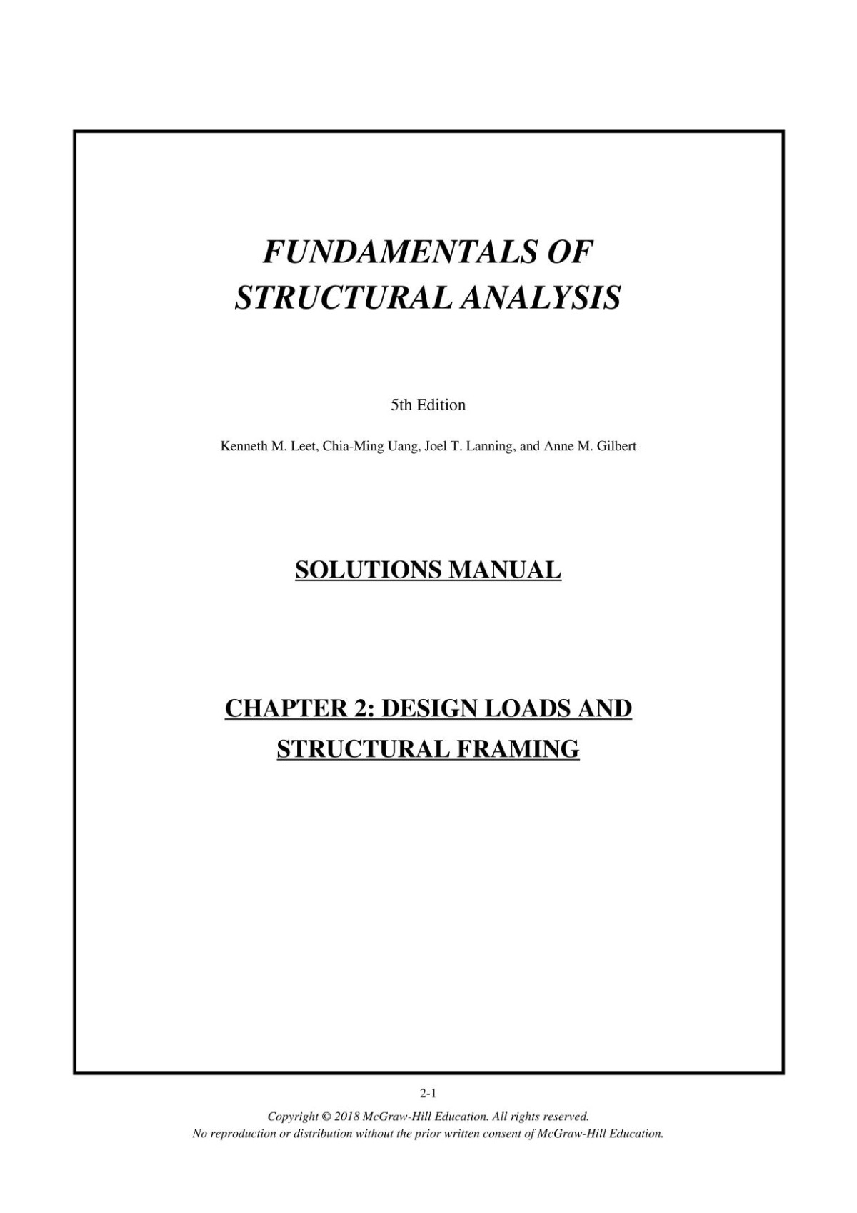 Fundamentals Of Structural Analysis Solution Manual 5th Edition 5th Edition Kenneth M Leet