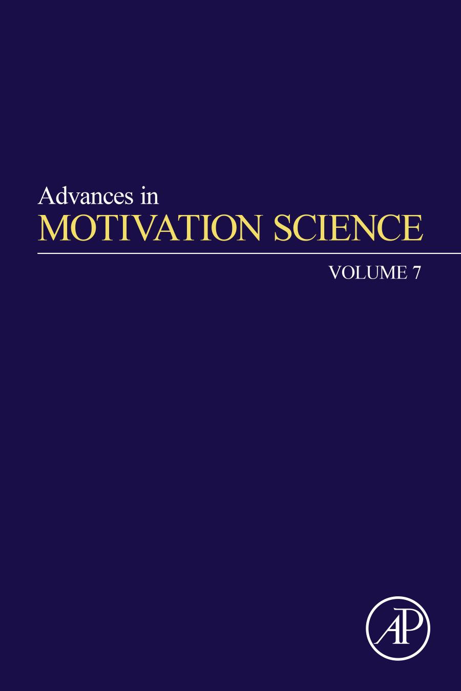Advances In Motivation Science Volume 7 Andrew J Elliot