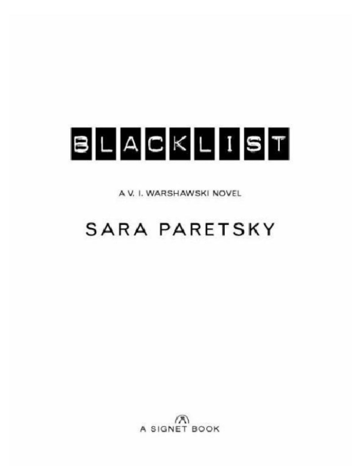 Vi Warshawski 11 Blacklist Sara Paretsky