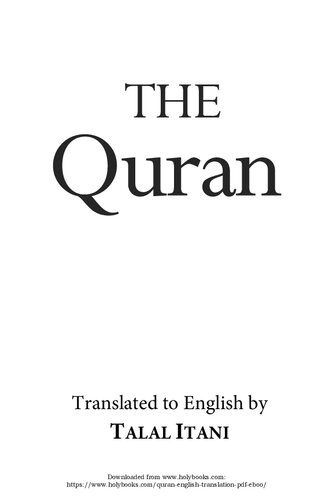 The Quran Anonymous Trans Talal Itani