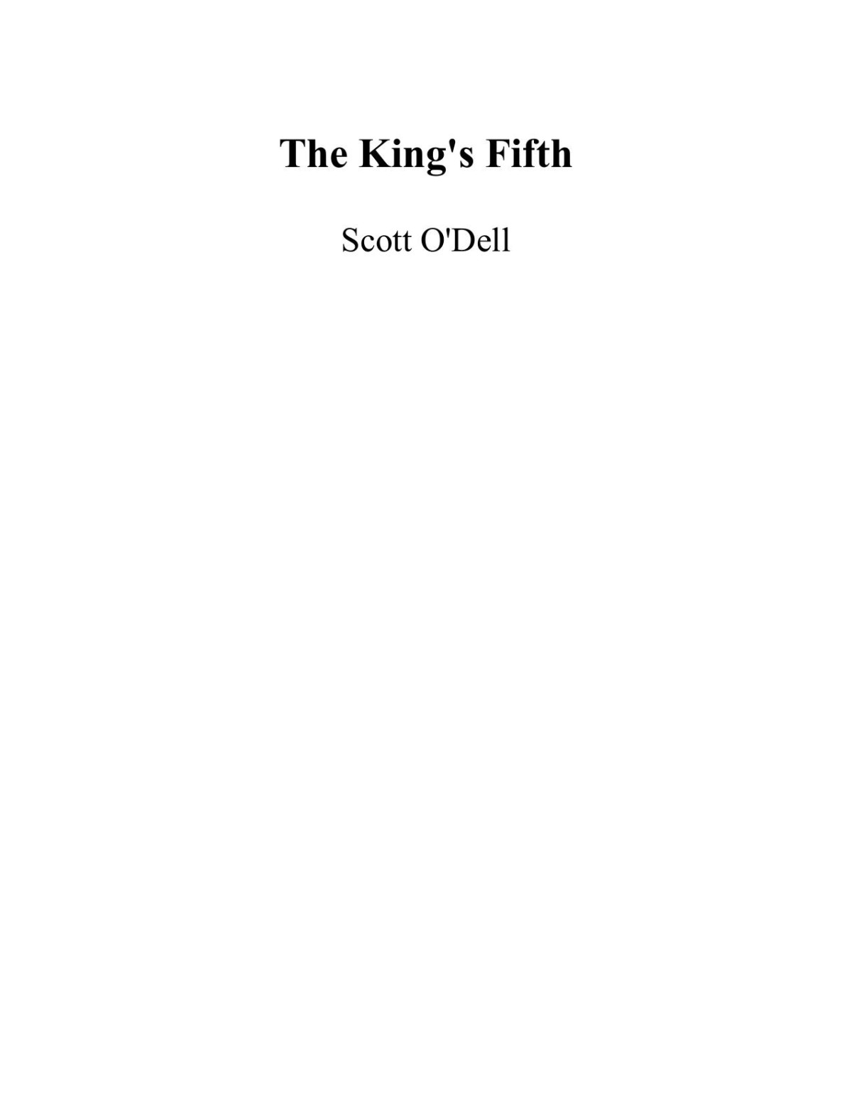 The Kings Fifth Scott Odell